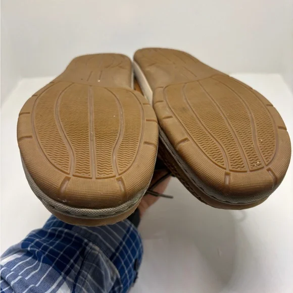 Rockport Men’s 11.5 Leather Boat Shoes Tan Brown Lace-Up Casual Comfort Shoes - Picture 10 of 16